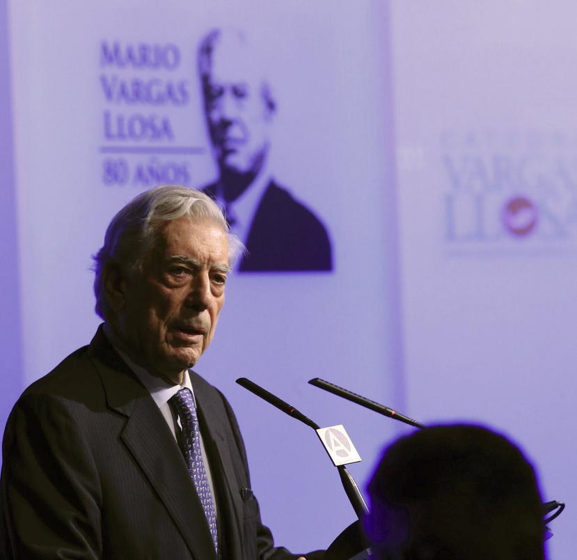 El escritor Mario Vargas Llosa durante la inauguración del seminario organizado con motivo del 80 cumpleaños del autor. (EFE)
