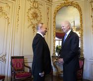 Vladimir Putin, presidente de Rusia, y su homólogo estadounidense, Joe Biden.