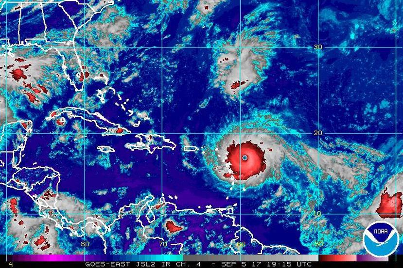 Irma, quien hasta ahora es el huracán más fuerte fuera del Caribe y el Golfo de México, podría tocar tierra en Florida durante el fin de semana. (NOAA)