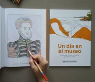Ilustración para ser coloreada como aparece en el cuaderno "Un día en el museo" creado por el Museo de Arte de Ponce.