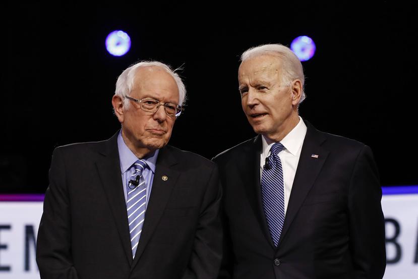 Bernie Sanders y Joe Biden. (AP)