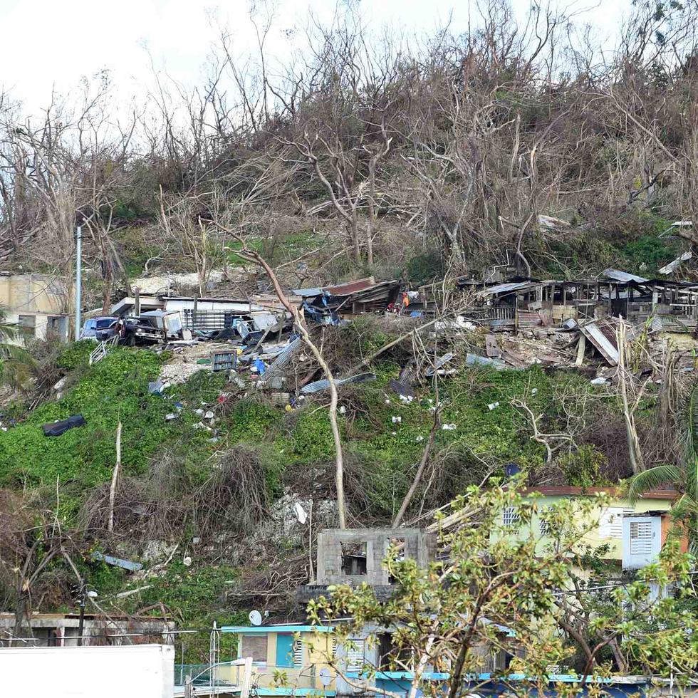 Imagen de la destrucción causada por el huracán María en el pueblo de Barceloneta.