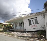Una de las casas afectadas por el terremoto de enero de 2021 en la barriada La Esperanza, en Guánica.