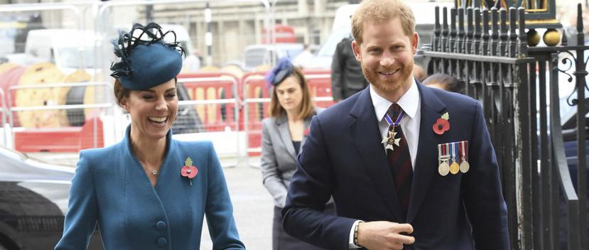 La presencia de Harry asistió al servicio Anzac Day en la Abadía de Westminster acompañado por su cuñada Kate. (Foto: AP)