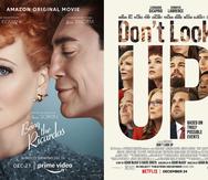 Combinación de imágenes del arte promocional de "Being the Riccardos", que se estrena el 21 de diciembre en Amazon; "Don't Look Up", que llega a Netflix el 24 de diciembre; y "The Mezzotint", que debuta el 24 de diciembre en BritBox. (Amazon/Netflix/BritBox vía AP)