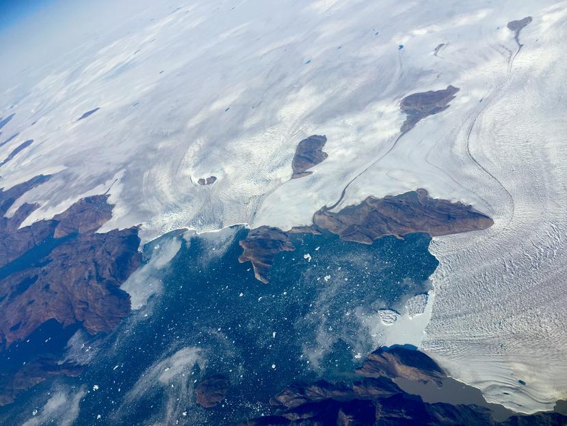 Vista aérea de Groenlandia.
