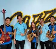 Daniel Vazquez, Héctor Falú, Fabiola Muñoz,Yomar Ramírez y Jeriel Sanjurjo forman el grupo de jazz que va a representar a la isla en Estados Unidos. (Suministrada)