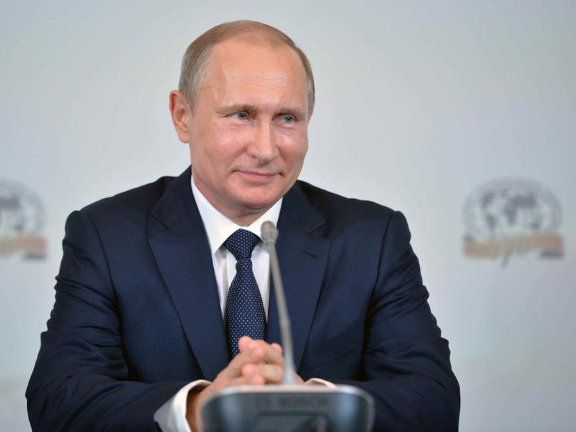El presidente ruso, Vladímir Putin, durante una reunión del consejo de la Sociedad Geográfica Rusa en San Petersburgo, Rusia, hoy.