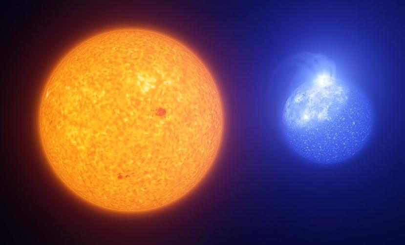 Las manchas en las estrellas de rama horizontal extrema (derecha) parecen ser muy diferentes de las manchas oscuras de nuestro propio Sol (izquierda), pero ambas son causadas por campos magnéticos. (EFE)