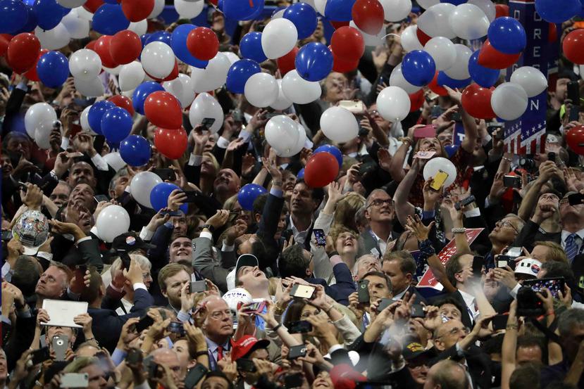 Imagen de la Convención Republicana de 2016, celebrada en Cleveland, donde Donald Trump aceptó la nominación presidencial de ese partido. (Archivo / AP)
