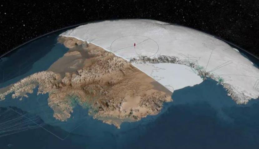 El nuevo mapa revela características inesperadas de la Antártida (NASA).