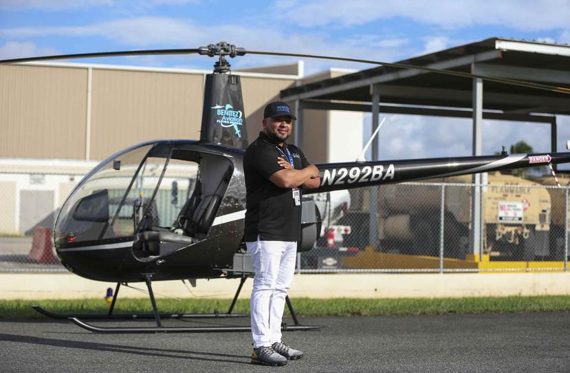 Carlos Benítez cuenta con tres helicópteros para ofrecer el servicio, en el que aspira servir a 800 personas diarias de aquí a cinco años. (david.villafane@gfrmedia)