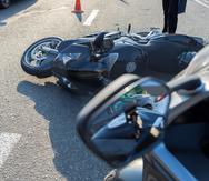 Imagen de archivo de un accidente de tránsito con motora.
