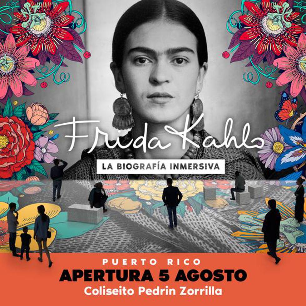 Afiche de la exhibición “Frida Kahlo: La biografía inmersiva”.