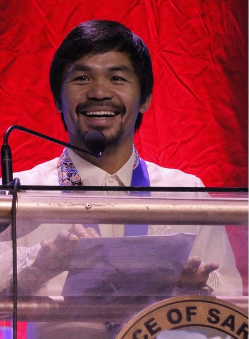El pugilista, actualmente diputado por la provincia de Sarangani, anunció el lunes pasado que se presentará como candidato al Senado a las elecciones que se celebraran en mayo de 2016 en Filipinas. (AFP)