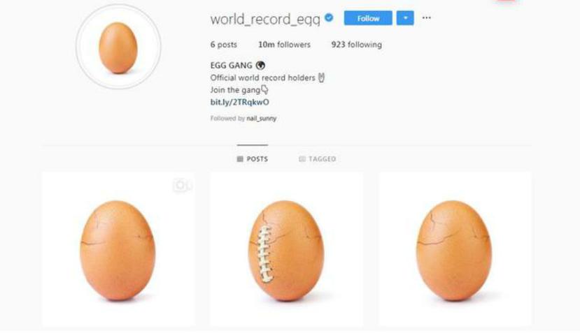 Desde el 4 de enero, el famoso huevo ha recibido más de 50 millones de "me gusta". (Instagram/@world_record_egg)