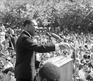 La National Action Network, un grupo fundado por el reverendo Al Sharpton, auspiciaba la marcha "We Shall Not Be Moved" ("No nos moverán") antes del feriado del Día de Martin Luther King Jr. (Archivo / AP)