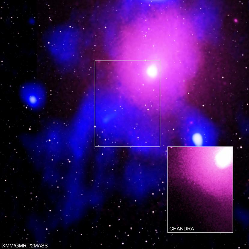 Fotografía facilitada por la Agencia Espacial Europea (ESA) y la NASA  cuyos telescopios han captado las consecuencias de la explosión más potente de un agujero negro vista en el Universo.  (EFE)