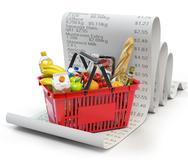 Compra, recibos, supermercado, inflación, costo, alimentos, canasta