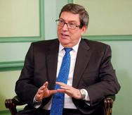El ministro de Relaciones Exteriores de Cuba, Bruno Rodríguez Parrilla, sostuvo que “el señor Alazo Baró nunca tuvo ni ha tenido un problema en Cuba”. (EFE / Ernesto Mastrascusa)