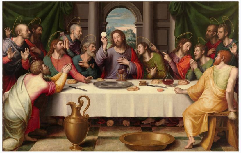 La última cena. Juan de Juanes. 1555-1562. Museo Nacional del Prado.
