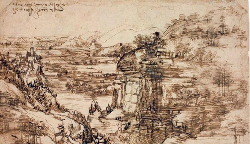 La obra más antigua del artista renacentista Leonardo Da Vinci, datada en 1473 (EFE).