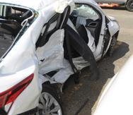 Vehículo involucrado en accidente de tránsito en San Sebastián que cobró la vida de cuatro personas.