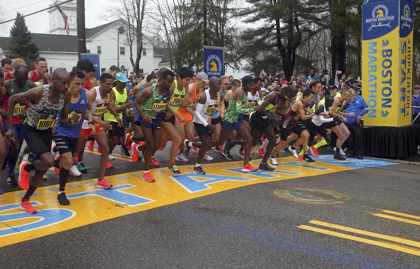 Salida del Maratón de Boston en abril de 2019. (AP)