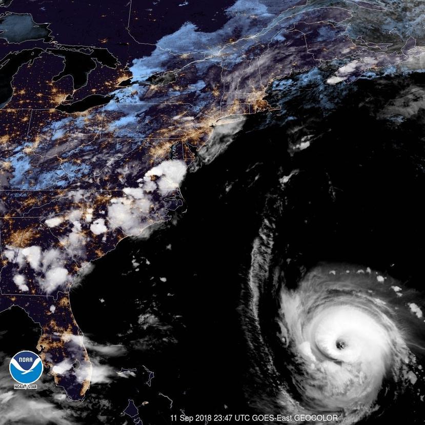 Imagen de satélite de Florence. (Captura / NOAA)
