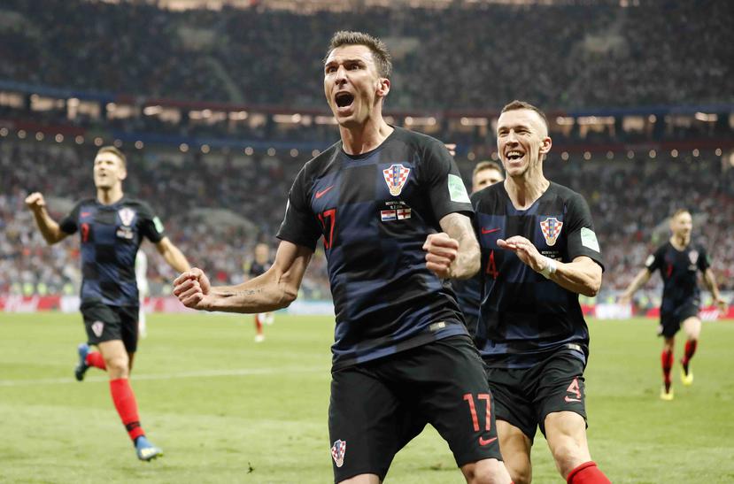 Mario Mandzukic celebra el gol decisivo de Croacia. (AP)