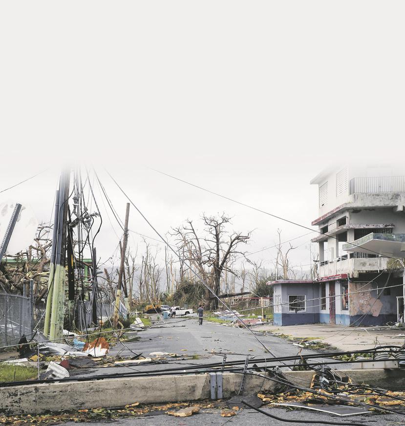 Así lucían las calles de Yabucoa, tras el paso del huracán que arrasó con el sistema eléctrico. (GFR Media/Archivo)
