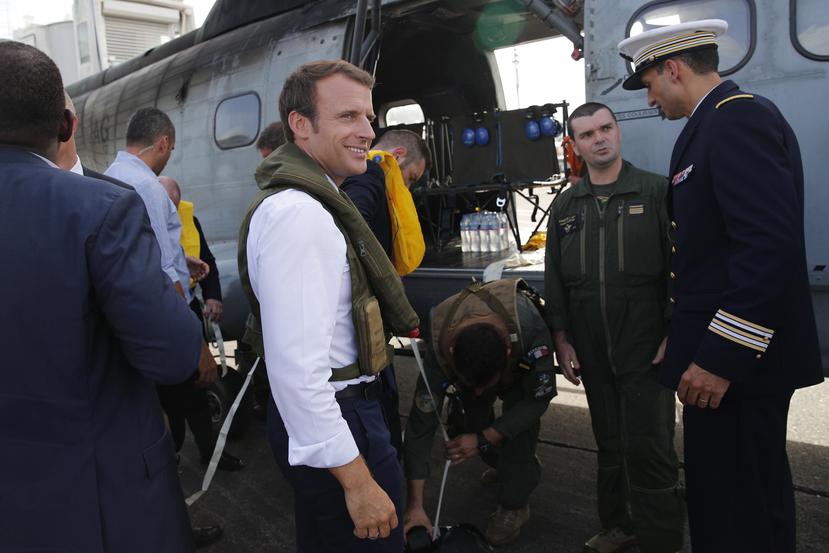 Macron llegó hoy a Guadalupe. (EFE)