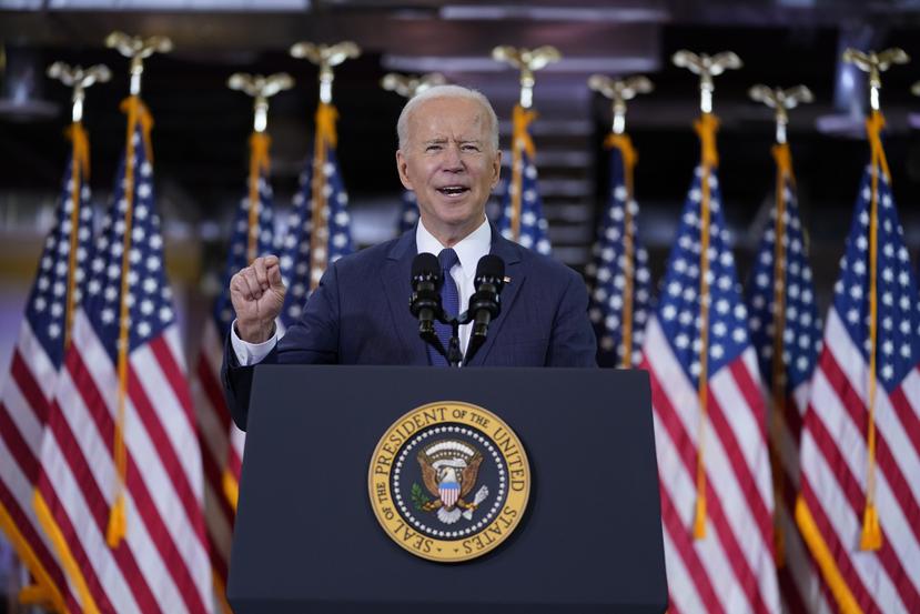 El presidente Joe Biden pronuncia un discurso sobre infraestructura.