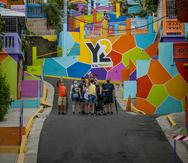 Vista del emblemático proyecto de arte público Yaucromatic en Yauco, organizado por el gestor cultural y líder comunitario yaucano, Jonathan Hernández León,  quien en estos días presenta el Festival multicultural navideño.
