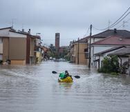 Inundaciones en el área de Emilia Romaña en Italia.