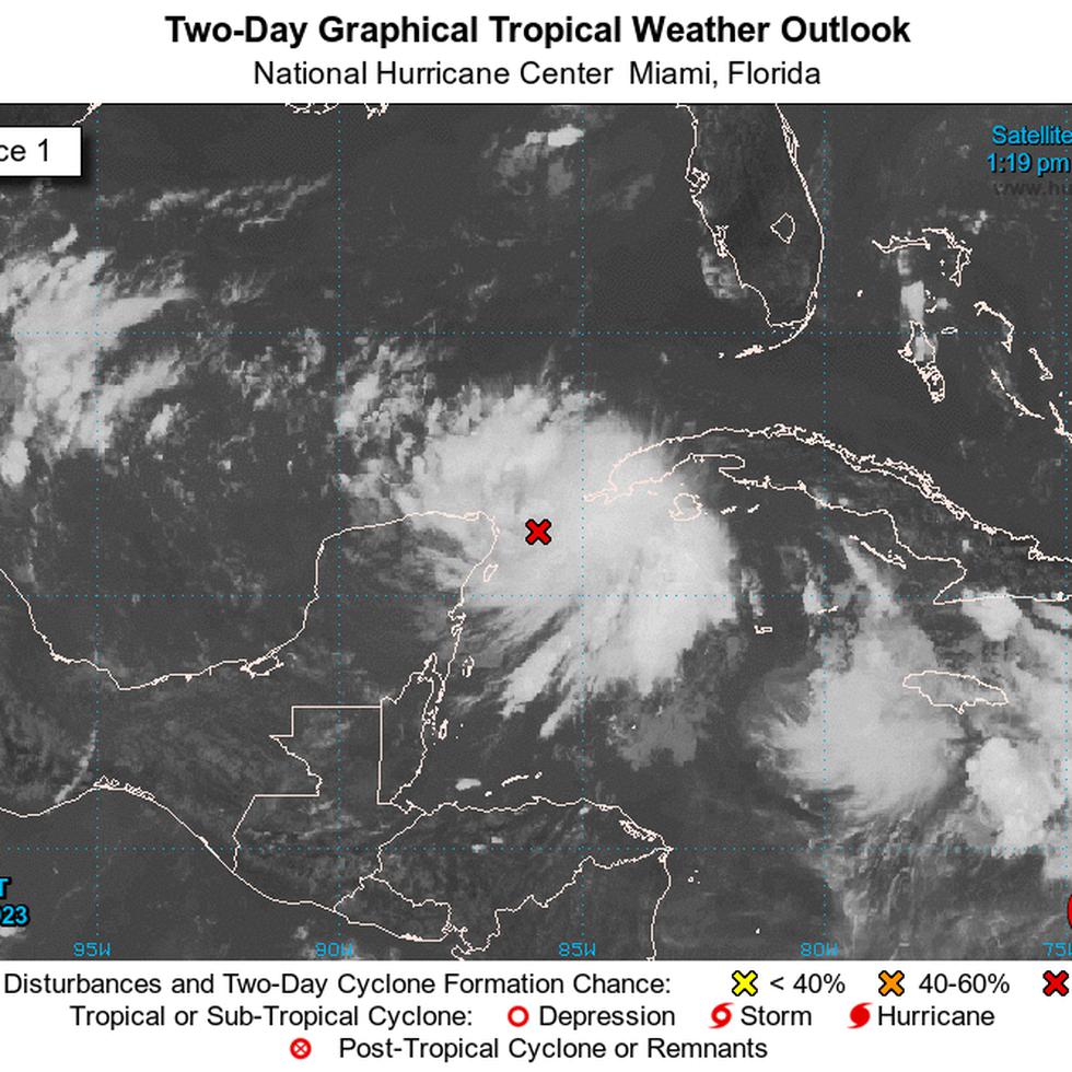 Para el boletín de las 4:00 p.m., la depresión tropical estaba casi estacionaria, erca de la latitud 21.1 norte, longitud 86.2 oeste.