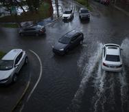Inundación en los predios del Parque Central de San Juan, el 10 de julio de 2022.