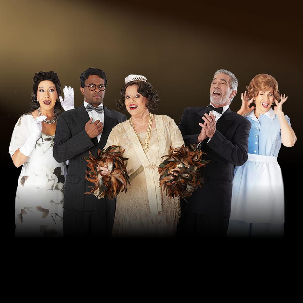 De izquierda a derecha, Sara Jarque, Jasond Calderón, Marilyn Pupo, Braulio Castillo y  Yamaris Latorre,  forman parte del elenco de la obra "La peor cantante del mundo".