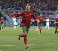 Cristiano Ronaldo celebra un gol contra Francia en la Eurocopa.