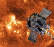 Una representación artística de la sonda solar Parker acercándose al Sol.