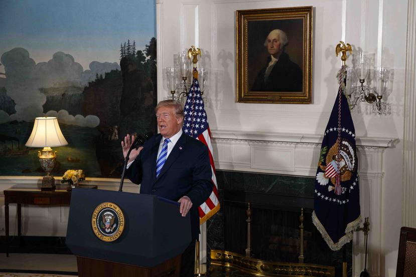 Donald Trump reiteró sus críticas al acuerdo firmado en 2015 junto a Irán, Rusia, China, Francia, el Reino Unido y Alemania, que limita el programa atómico de Teherán a cambio del levantamiento de las sanciones internacionales. (AP / Evan Vucci)