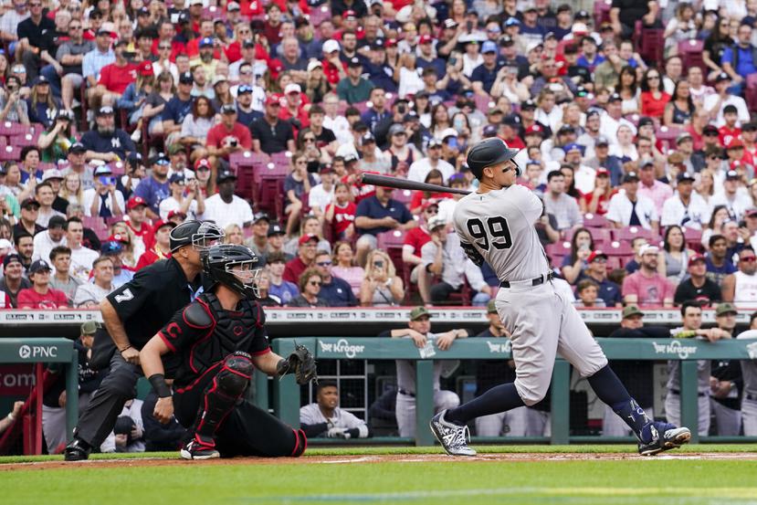 Aaron Judge, de los Yankees, marcha en la cuarta posición entre los líderes en jonrones en las Mayores con 13.