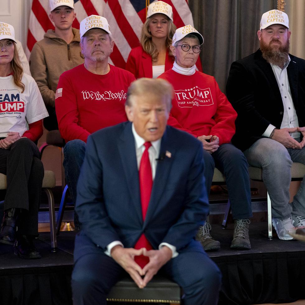 Donald Trump durante un evento de campaña el sábado en Des Moines.