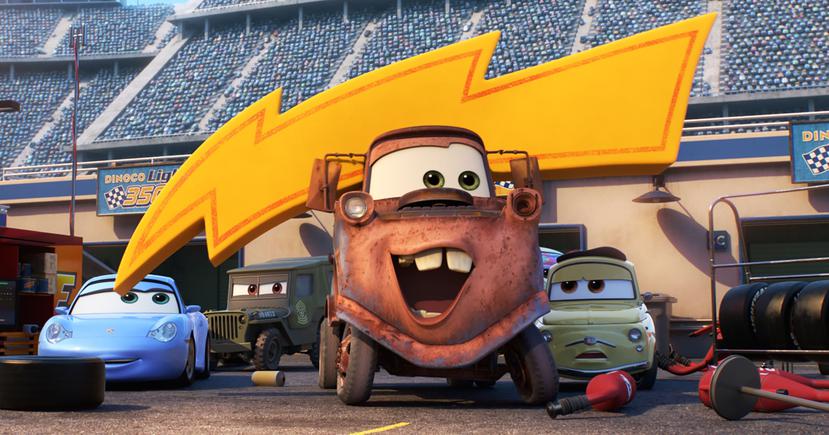 Una escena del nuevo filme de la saga animada de Disney, Cars. (AP)