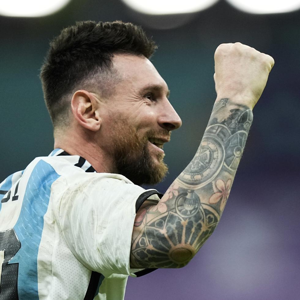 Messi, exultante, en un partido de la pasada Copa del Mundo en Catar.