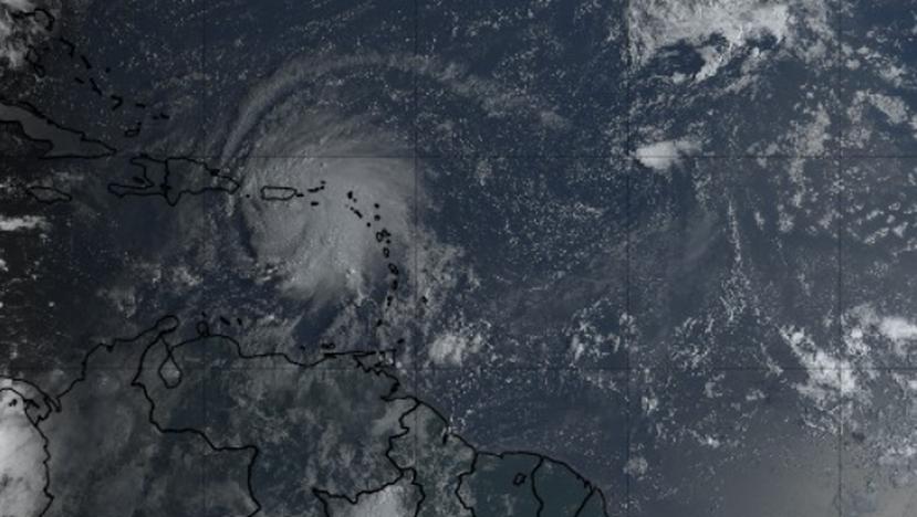 Imagen satelital de la tormenta Fiona.