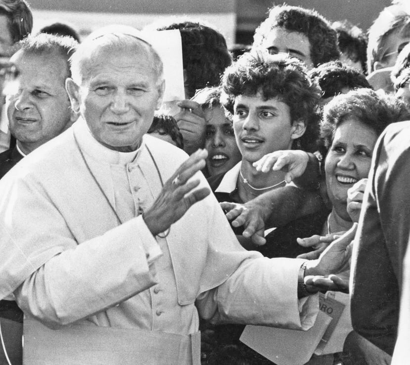 El papa Juan Pablo II durante una visita a Puerto Rico.