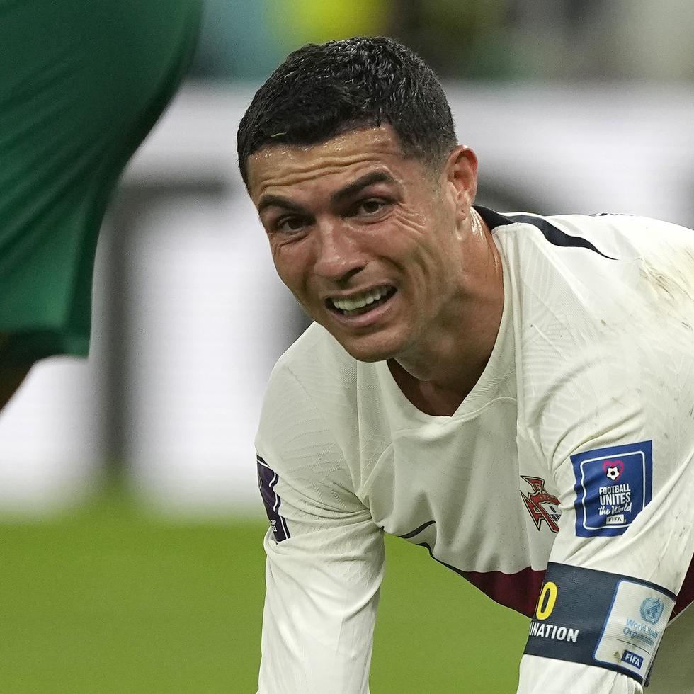 Cristiano Ronaldo no ocultó sus emociones luego de la eliminación de Portugal ante Marruecos.