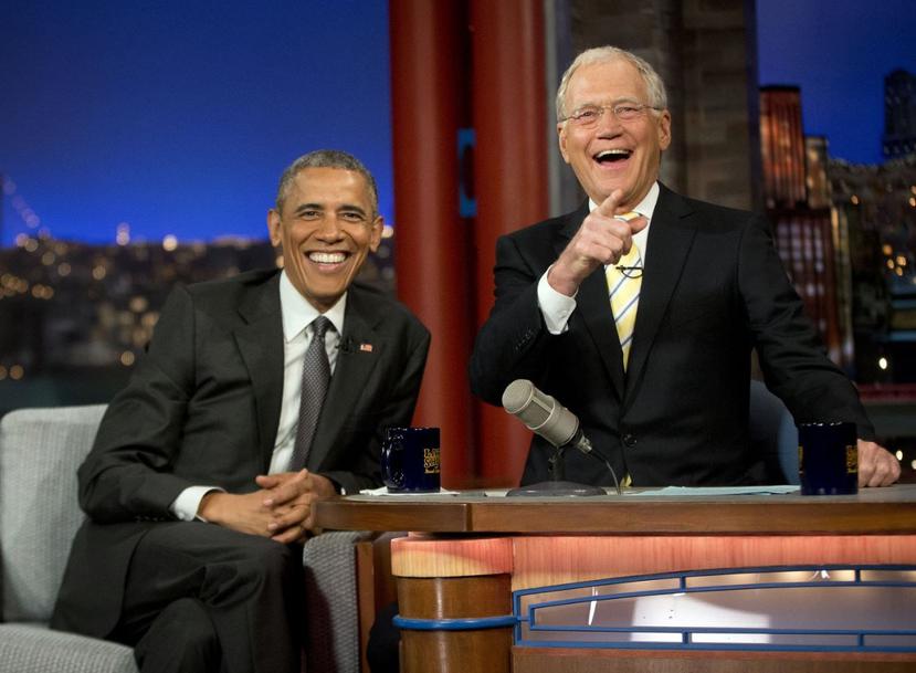 Obama bromeó el lunes sobre unos futuros más tranquilos para ambos durante su octava visita al "Late Show". (AP)