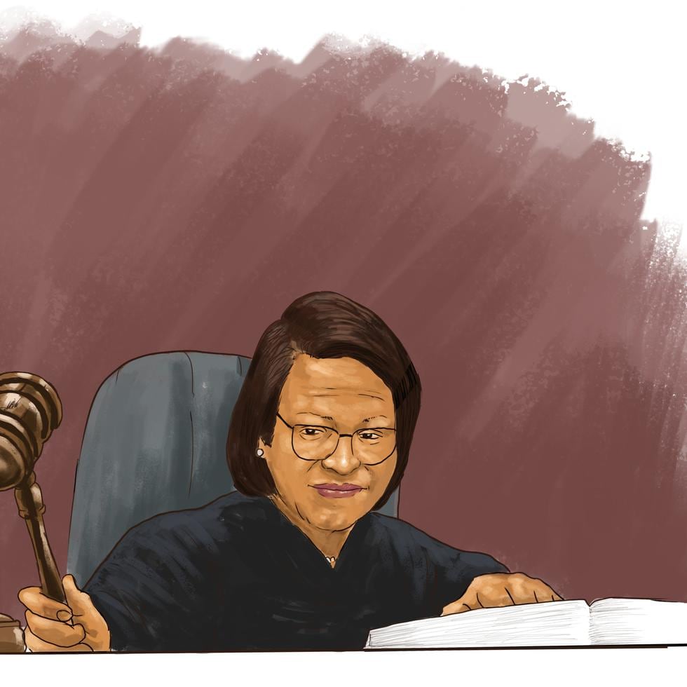 La jueza de distrito federal Laura Taylor Swain en una ilustración de Ramón Sandoval.